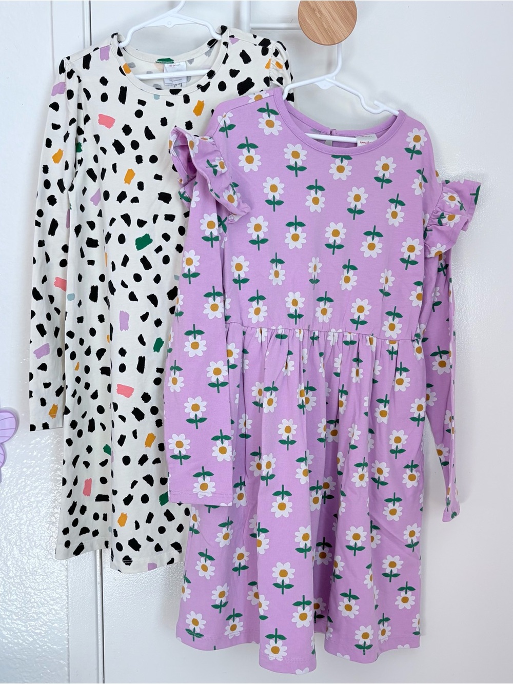 Hanna Andersson Lavender Daisy Ruffle-Sleeve Dress
